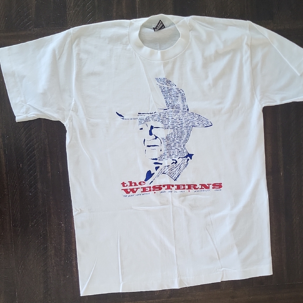 Vintage John Wayne The Westerns T-Shirt Size Large